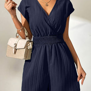 Tied Surplice Short Sleeve Romper