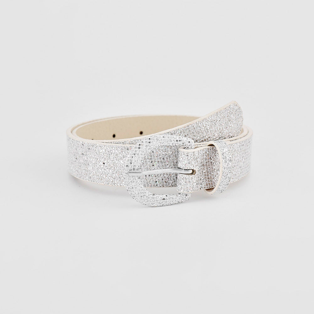 Sequin PU Leather Belt