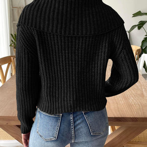 Cable-Knit Long Sleeve Sweater