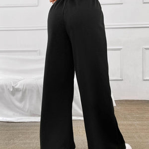 Honey Drawstring Elastic Waist Wide Leg Pants