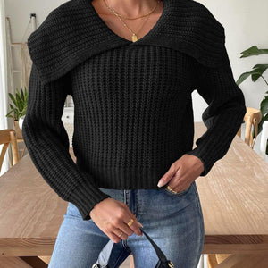 Cable-Knit Long Sleeve Sweater