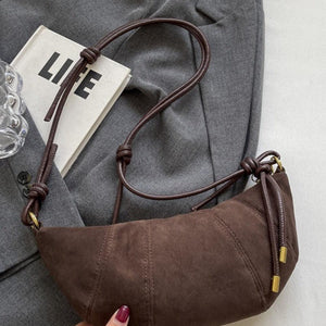 PU Leather Strap Suede Shoulder Bag