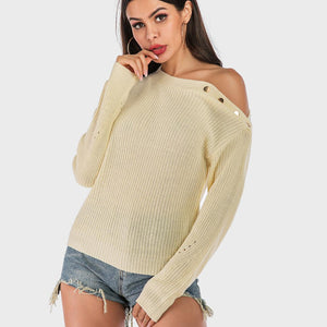 Perfee One Shoulder Long Sleeve Sweater