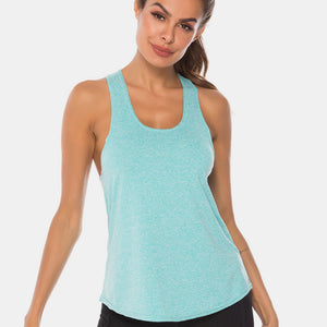 Full Size Scoop Neck Wide Strap Active Tank