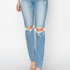 Risen Full Size High Rise Knee Distressed Skinny Jeans