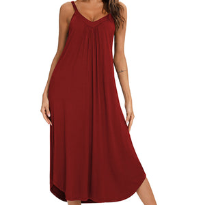 V-Neck Midi Lounge Dress