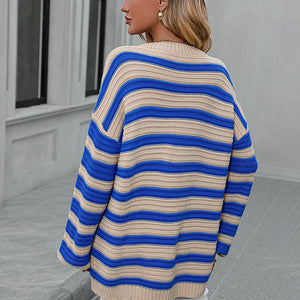 Striped Dropped Shoulder Sweater