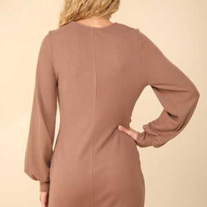 VERY J Ruched Detail Bodycon Mini Dress