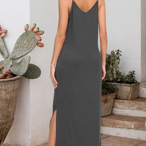 Slit Scoop Neck Sleeveless Dress