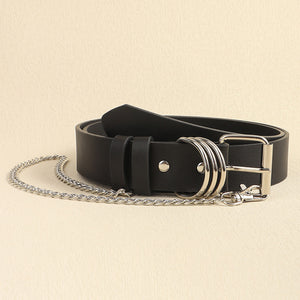 PU Leather Alloy Chain Belt