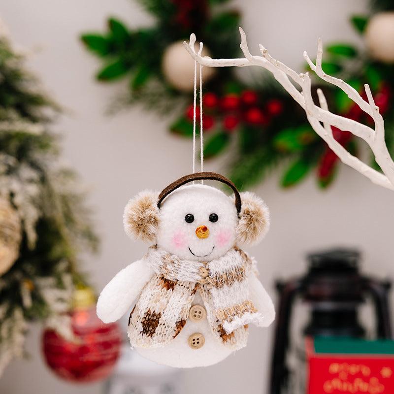 Adorno colgante de reno y muñeco de nieve de Papá Noel