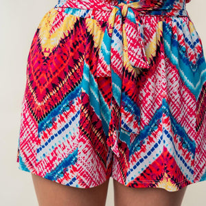 White Birch High Waisted Printed Shorts