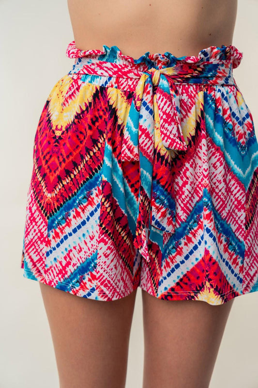 White Birch High Waisted Printed Shorts