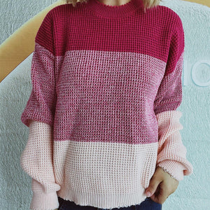 Color Block Long Sleeve Sweater