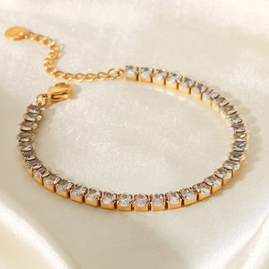 Inlaid Zircon 18K Gold Plated Bracelet