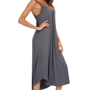 V-Neck Midi Lounge Dress