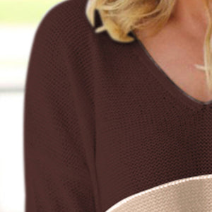 Striped V-Neck Long Sleeve Sweater