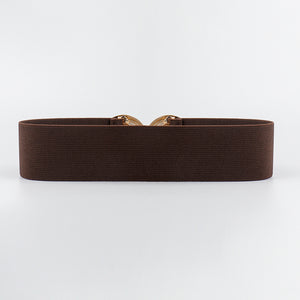 Geometric Buckle Elastic Wide Belt