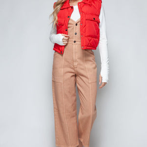 Snobbish Snap Down Quilted Crop Vest