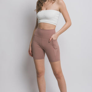 Love Tree High Waist Seam Detail Active Shorts