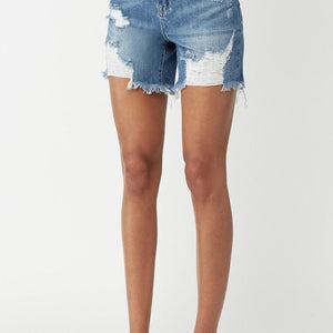 RISEN High Waisted Distressed Denim Shorts