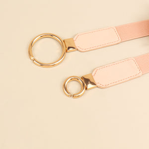 Double Ring Buckle Elastic PU Belt