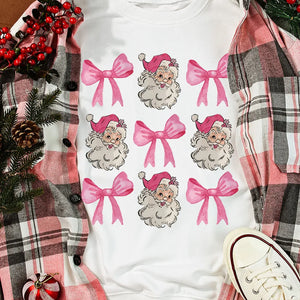 Santa & Bow Graphic Long Sleeve Sweatshirt