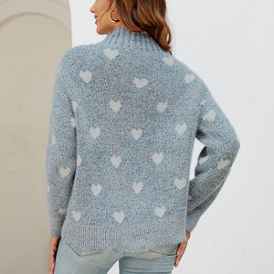 Heart Mock Neck Sweater