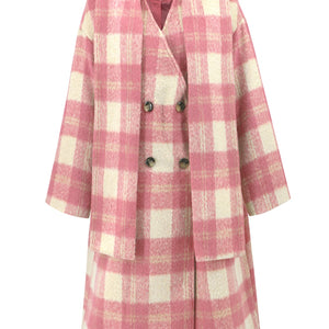 Plaid Button Up Long Sleeve Coat