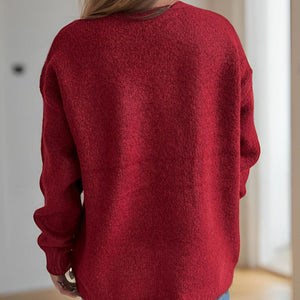 Cherry Round Neck Long Sleeve Sweater