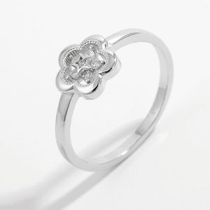 925 Sterling Silver Zircon Flower Ring