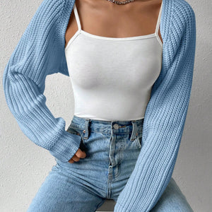 Honey Open Front Long Sleeve Cropped Cardigan