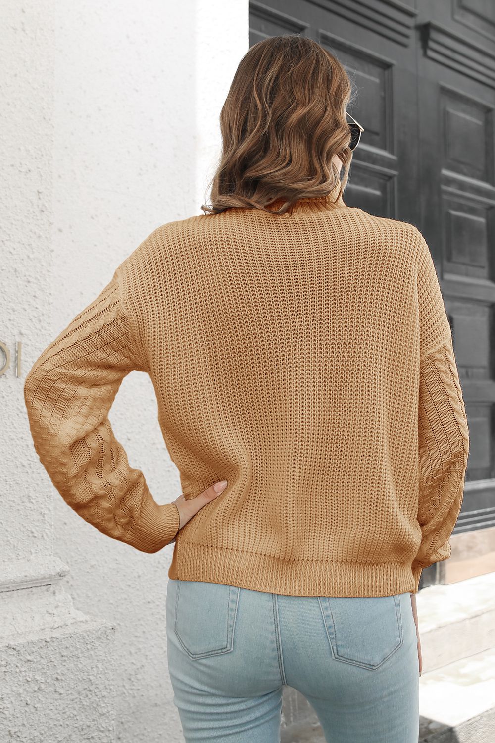 Cable-Knit Turtleneck Sweater