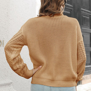 Cable-Knit Turtleneck Sweater