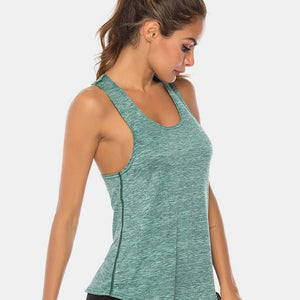 Full Size Scoop Neck Wide Strap Active Tank