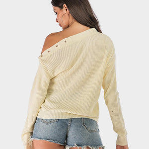 Perfee One Shoulder Long Sleeve Sweater