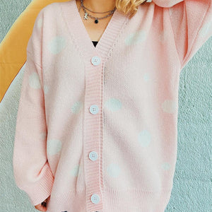 Polka Dot Button Up Cardigan