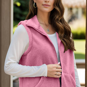 Zip Up Vest Coat with Pockets