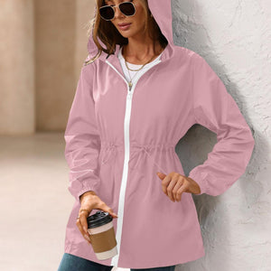 Ivy Lane Outdoor Waterproof Long Sleeve Hooded Windbreaker