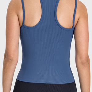 Millennia Cutout Round Neck Racerback Active Tank