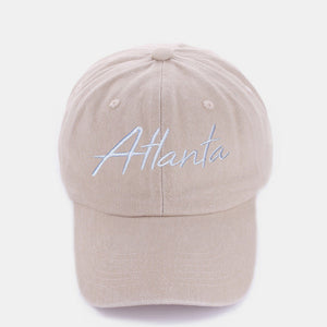 Zenana Washed ATLANTA Embroidered Baseball Cap