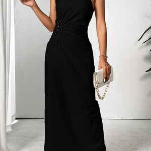 Honey Slit One Shoulder Sleeveless Maxi Dress