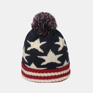 Roll Rim US Flag Knit Hat