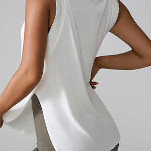 Slit Round Neck Active Tank