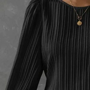 Round Neck Long Sleeve Blouse