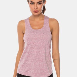 Full Size Scoop Neck Wide Strap Active Tank