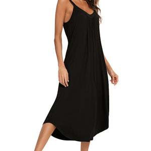 V-Neck Midi Lounge Dress