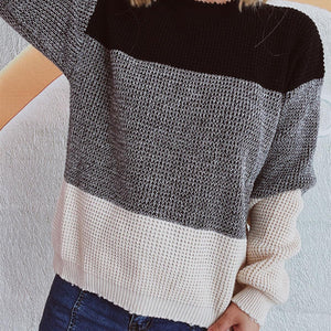 Color Block Long Sleeve Sweater