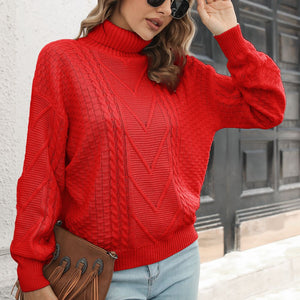 Cable-Knit Turtleneck Sweater