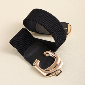 Zinc Alloy Buckle Elastic Wide Belt